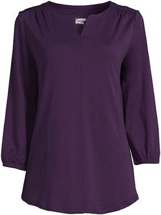 Lands' End Tops - Lands' End Women's Plum V-Neck Long Sleeve Tunic 1X